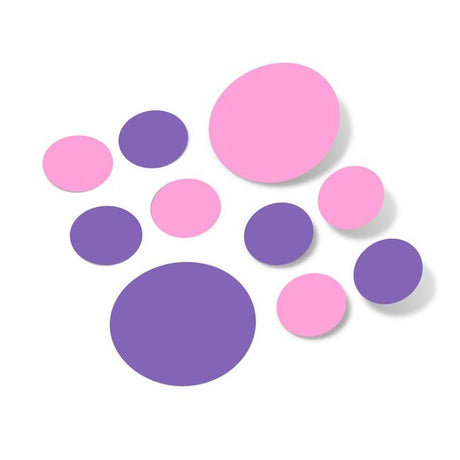Pink / Lavender Polka Dot Circles Wall Decals