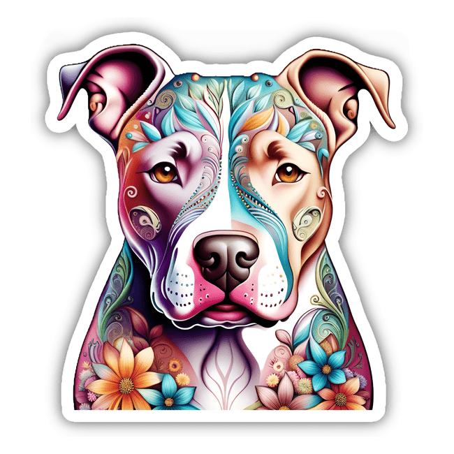 Floral and Leaves Pitbull