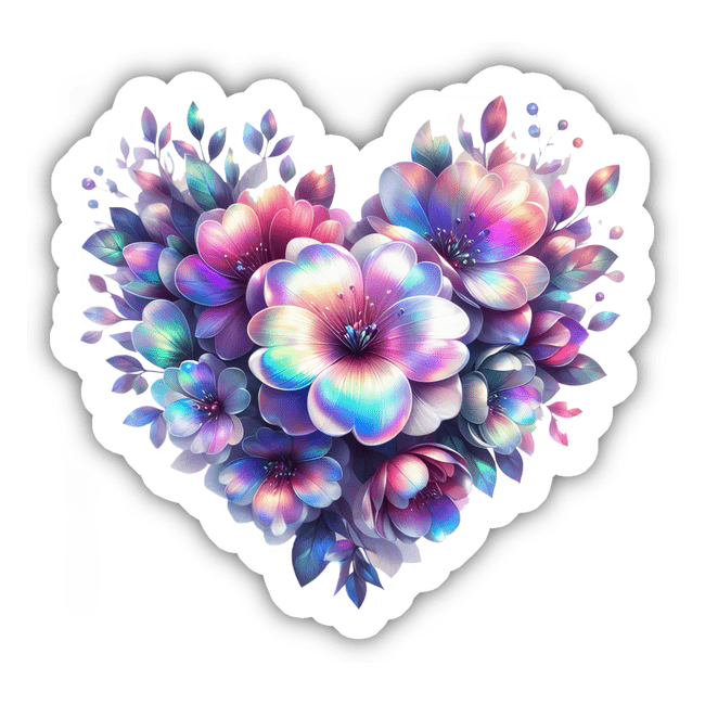 Iridescent Floral Heart