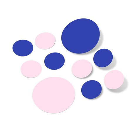 Baby Pink / Blue Polka Dot Circles Wall Decals