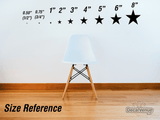 Vibrant Orange Star Wall Decals - Customizable Size Options for Home Decor, from Decal Venue