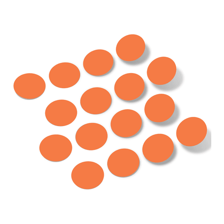 Orange polka dot circles wall decals