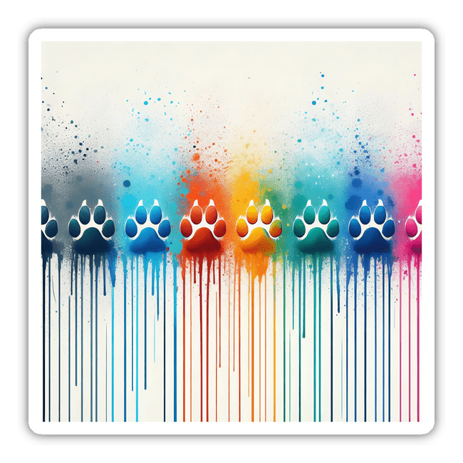 Paint Drip Splash Paw Prints
