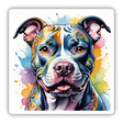 Water Colored Pitbull Portrait