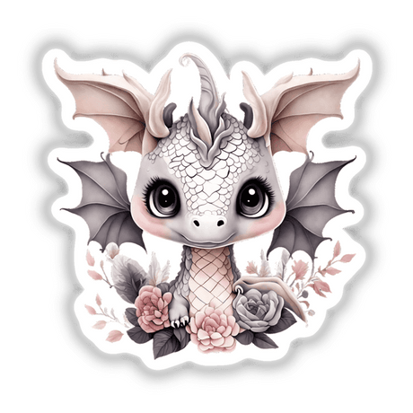 Cute Dragon with flowers