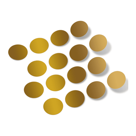 Metallic Gold Polka Dot Circles Wall Decals