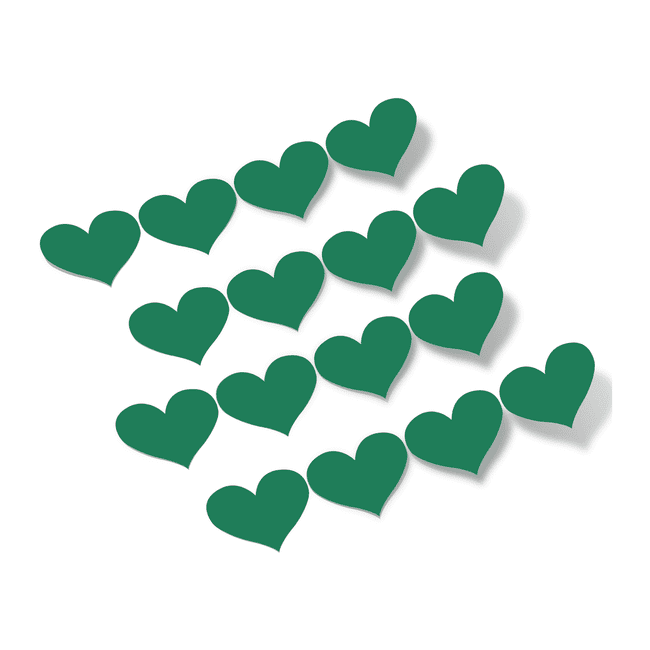 Green Hearts Vinyl Wall Decals