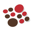 Red / Chocolate Brown Polka Dot Circles Wall Decals