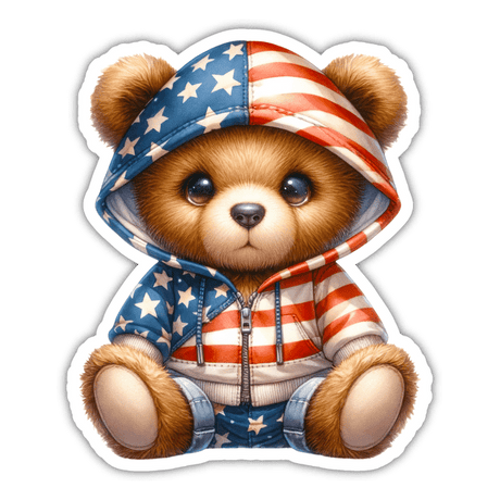 USA Teddy Bear Sticker