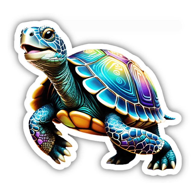 Colorful Swimming Turtle