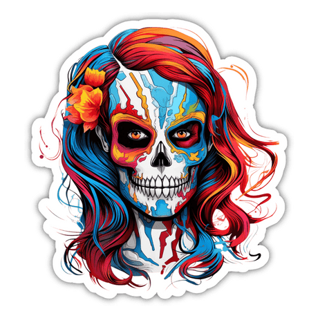 American Skeleton Head Sticker
