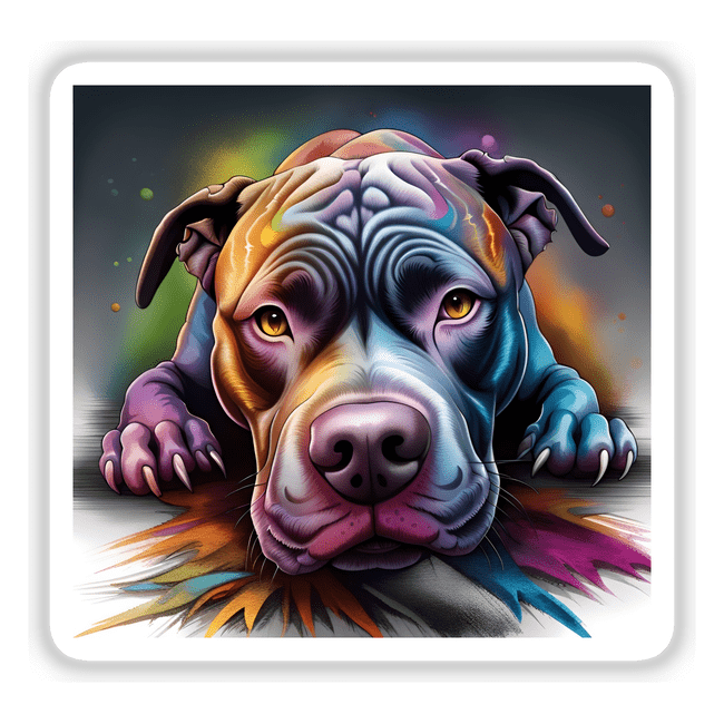 Looking Cute Colorful Pitbull