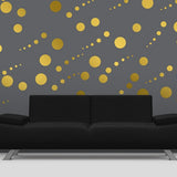 Set of 251 Metallic Gold Polka Dot Circles Wall Decals | Polka Dot Circles | DecalVenue.com