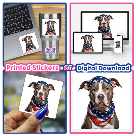 American Flag Bandana Pitbull