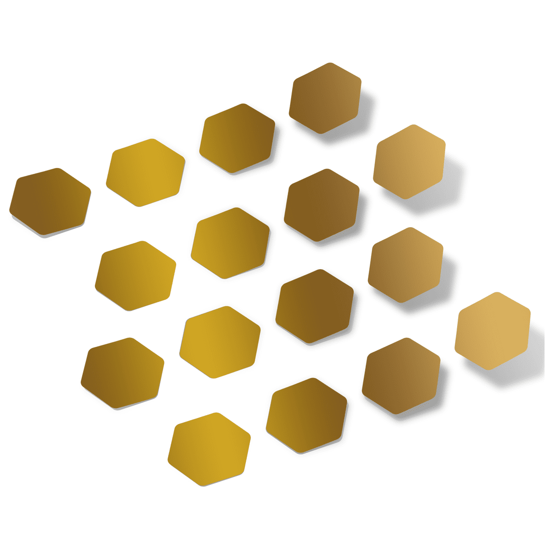 Metallic Gold Hexagon Vinyl Wall Decals