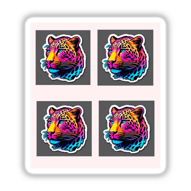 Neon Leopard Sticker