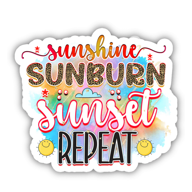 Sunshine Sunburn Sunset Repeat Sticker