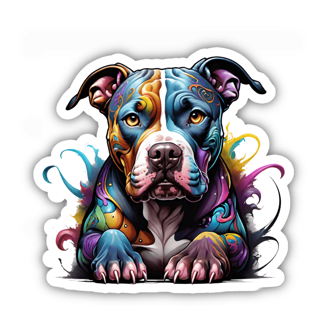 Colorful Melted Lava Pitbull