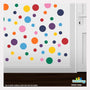 Rainbow 8 Color Mix Polka Dot Circles Wall Decals | Polka Dot Circles | DecalVenue.com