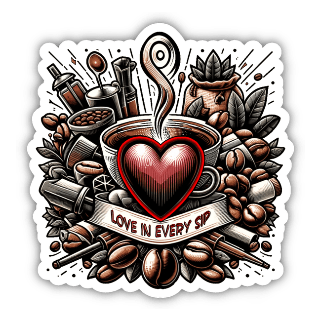 Heartfelt Brew Coffee Lover's Sticker