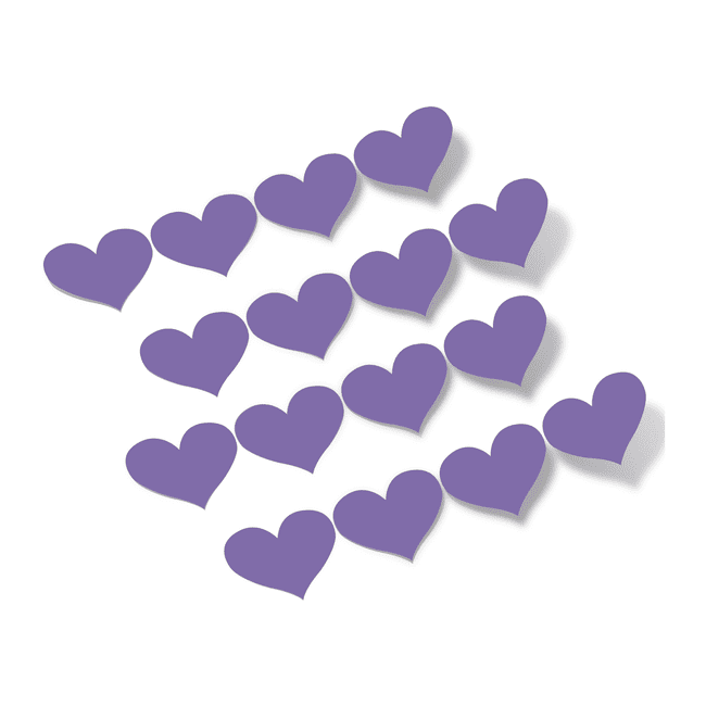 Lavender Hearts Vinyl Wall Decals