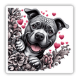 Peeking Over Flowers Pitbull