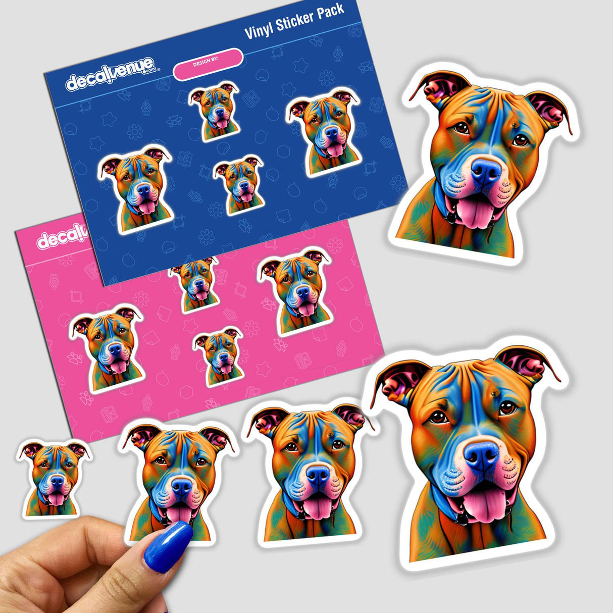 Colorful Happy Pitbull