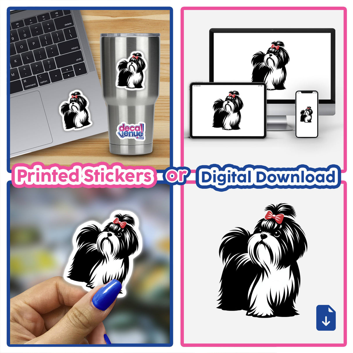 Black and White Shih Tzu Dog I