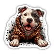 Eye Patch Pitbull with Leopard Jacket