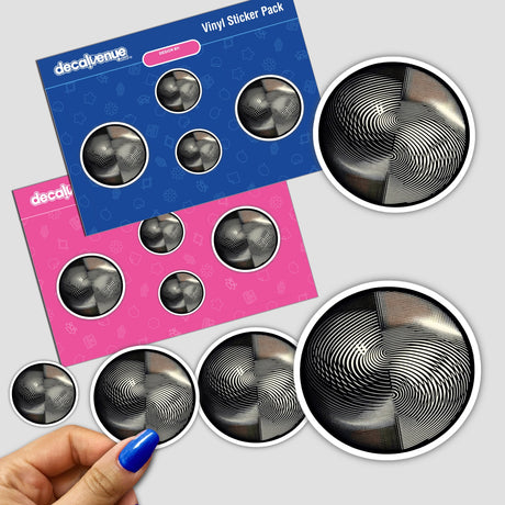 Circular Moiré Pattern Optical Illusion Sticker