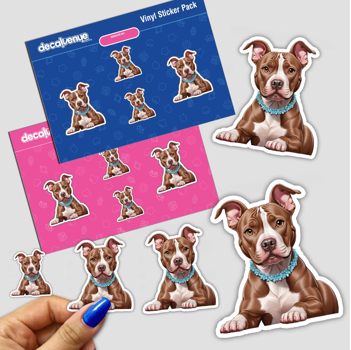 Pitbull with Floral Collar