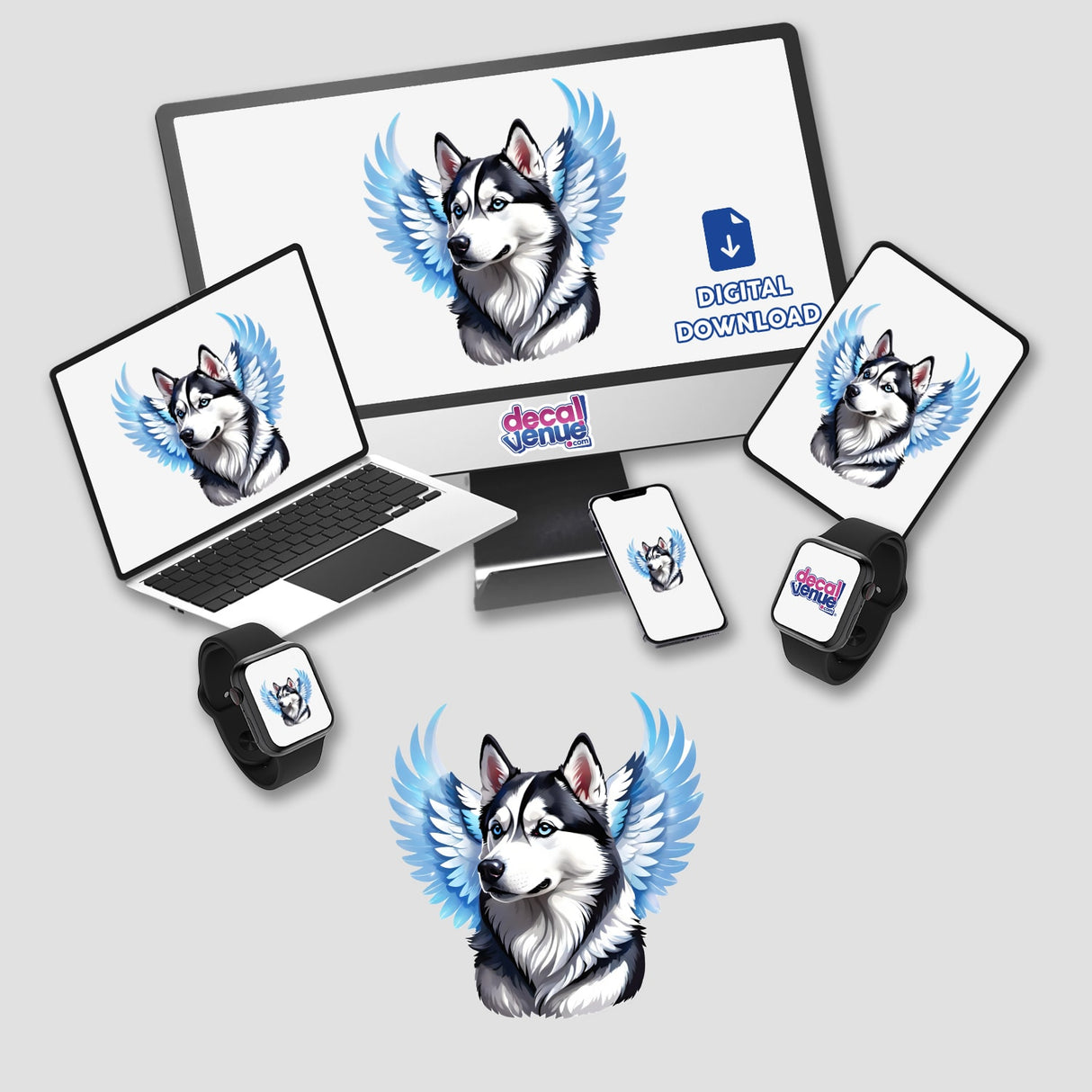 Husky Angel with Wings