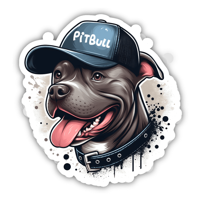 Pitbull with Ball Cap