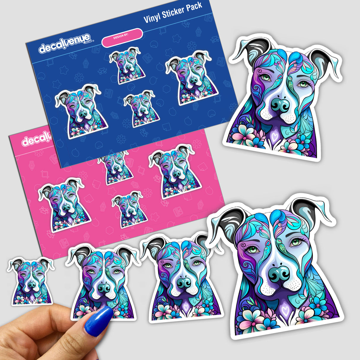 Blue Floral Pitbull