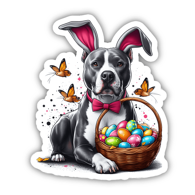Pitbull Bunny w/Easter Basket