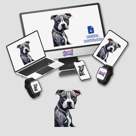 Gray Pitbull Portrait Style