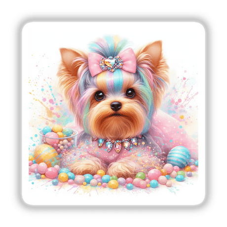 Pastel Easter Egg Yorkie Dog