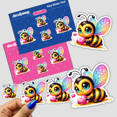 Cute Bee with Heart Sticker
