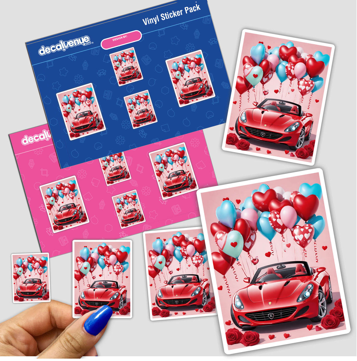 Red Sports Car Heart Balloons