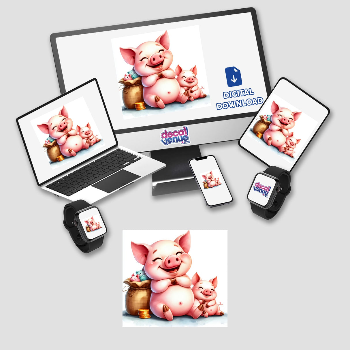 Jolly Mama Pig and Piglets