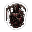 Ominous Grim Reaper Wielding Rose-Heart Scythe - Dramatic Dark Digital Artwork
