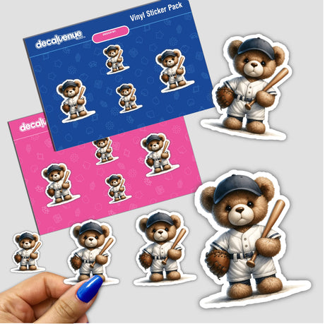 Cute Teddy Bear with bat Sticker