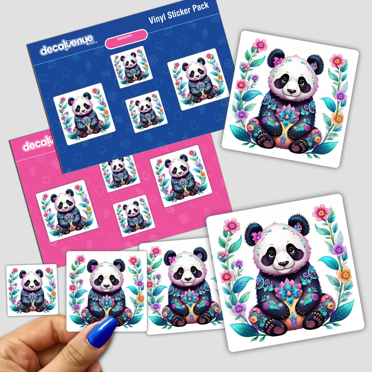 Lotus Floral Panda Bear