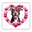 Happy Pitbull in Heart Frame