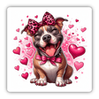 Leopard Bow and Hearts Sitting Bully Pitbull