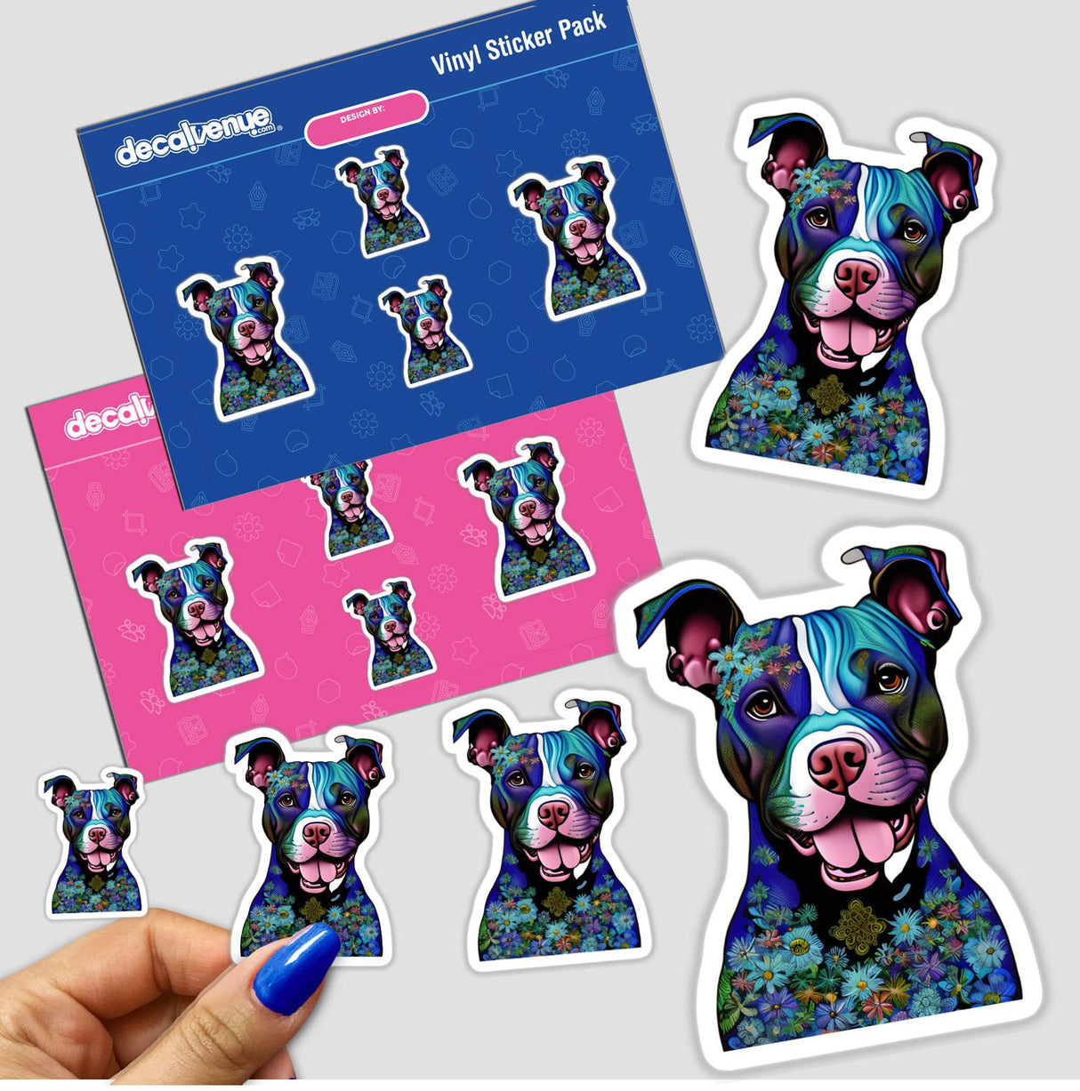 Blue Floral Pitbull