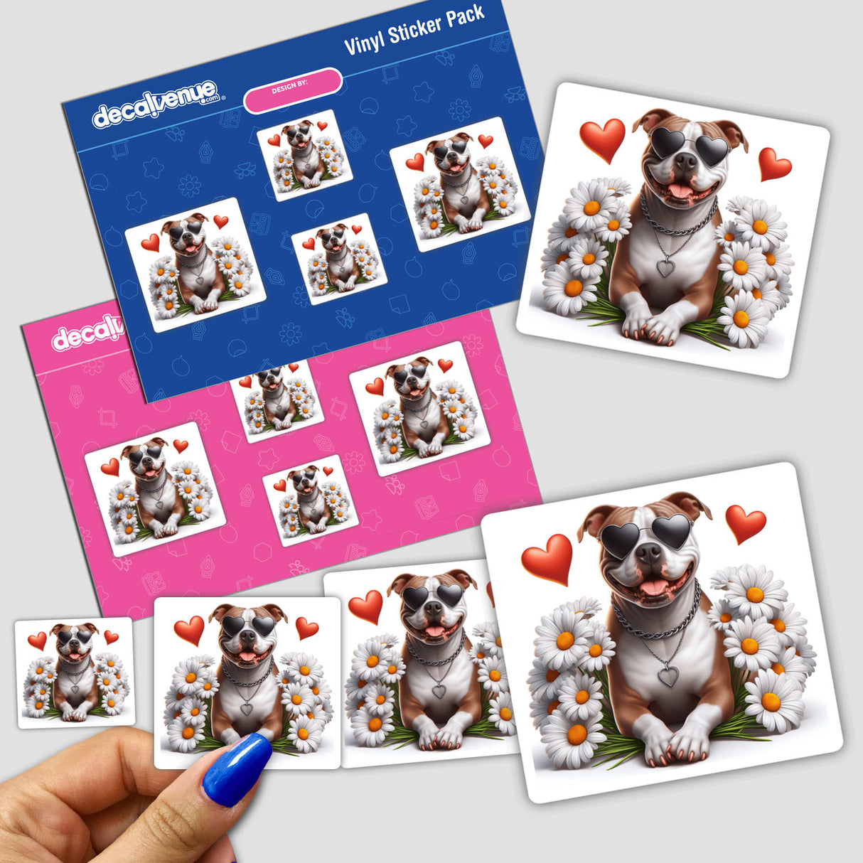 Daisies and Hearts Pitbull