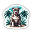 Pitbull Dog and Palm Trees