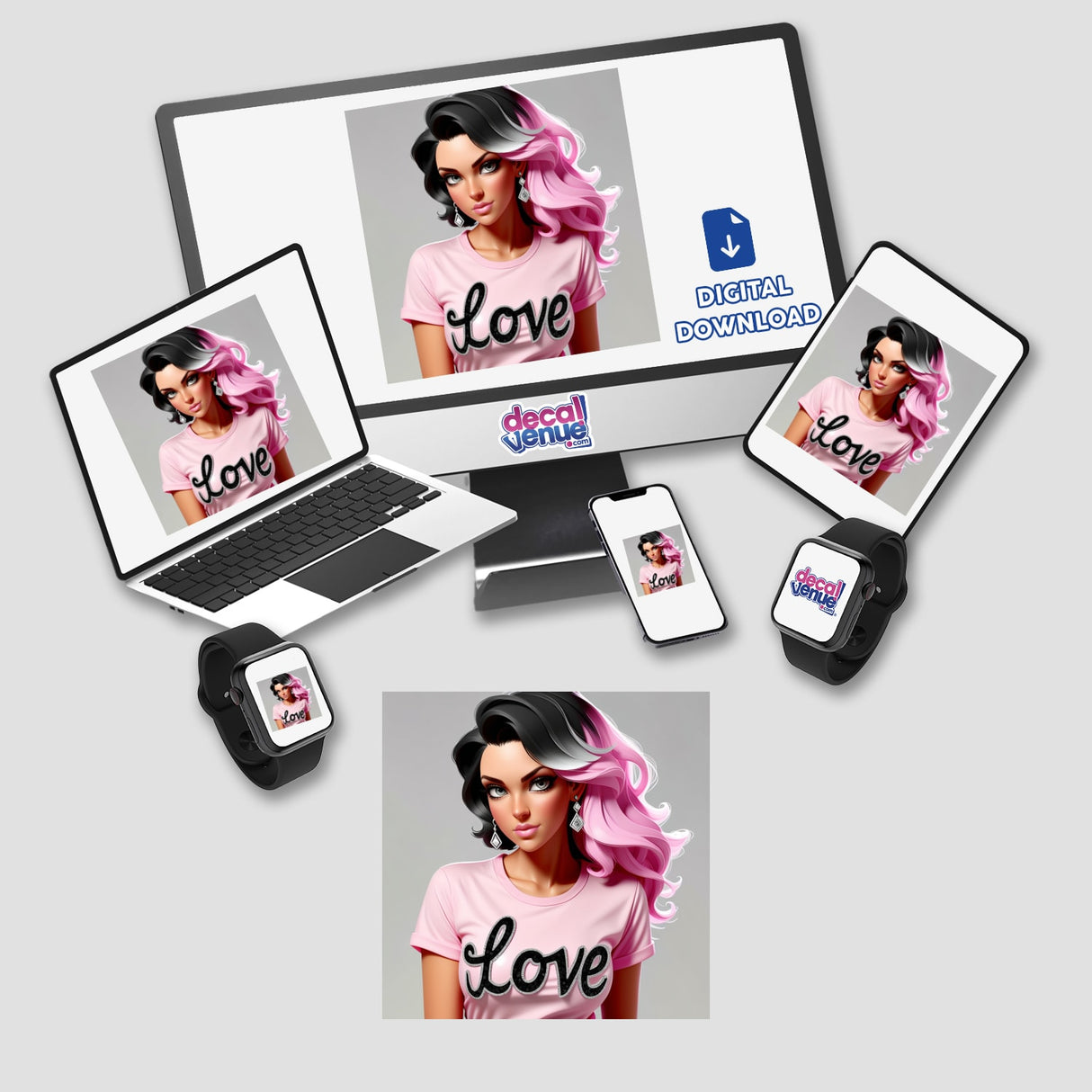 Doll wearing Love Tshirt