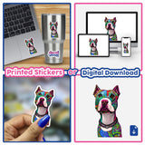 Colorful Sugar Skull Pitbull